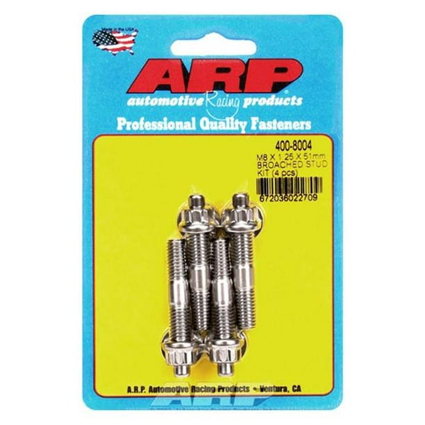 ARP 400-8004 M8 x 1.25 x 51mm Stainless Steel Stud Kit 4 Piece ARP 400-8004 M8 x 1.25 x 51mm Stainless Steel Stud Kit 4 Piece